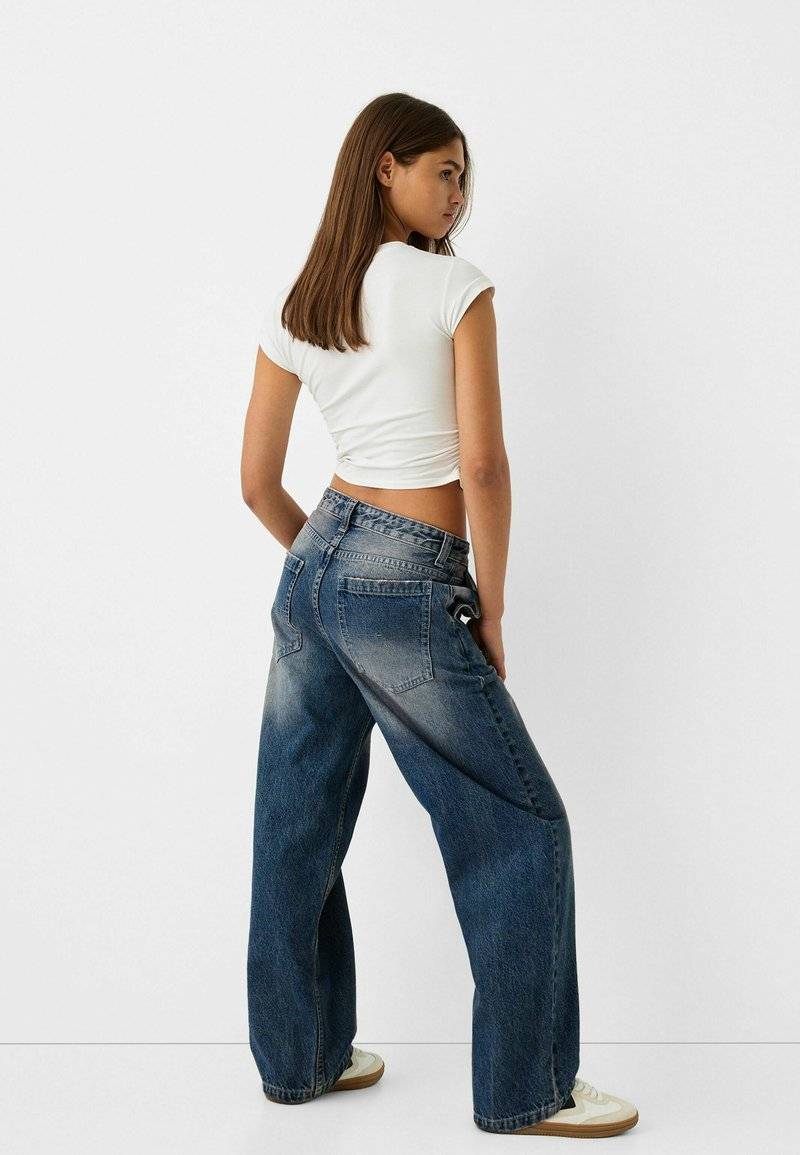 Bershka Bershka Relaxed fit jeans - dark blue Jubiläumsangebot