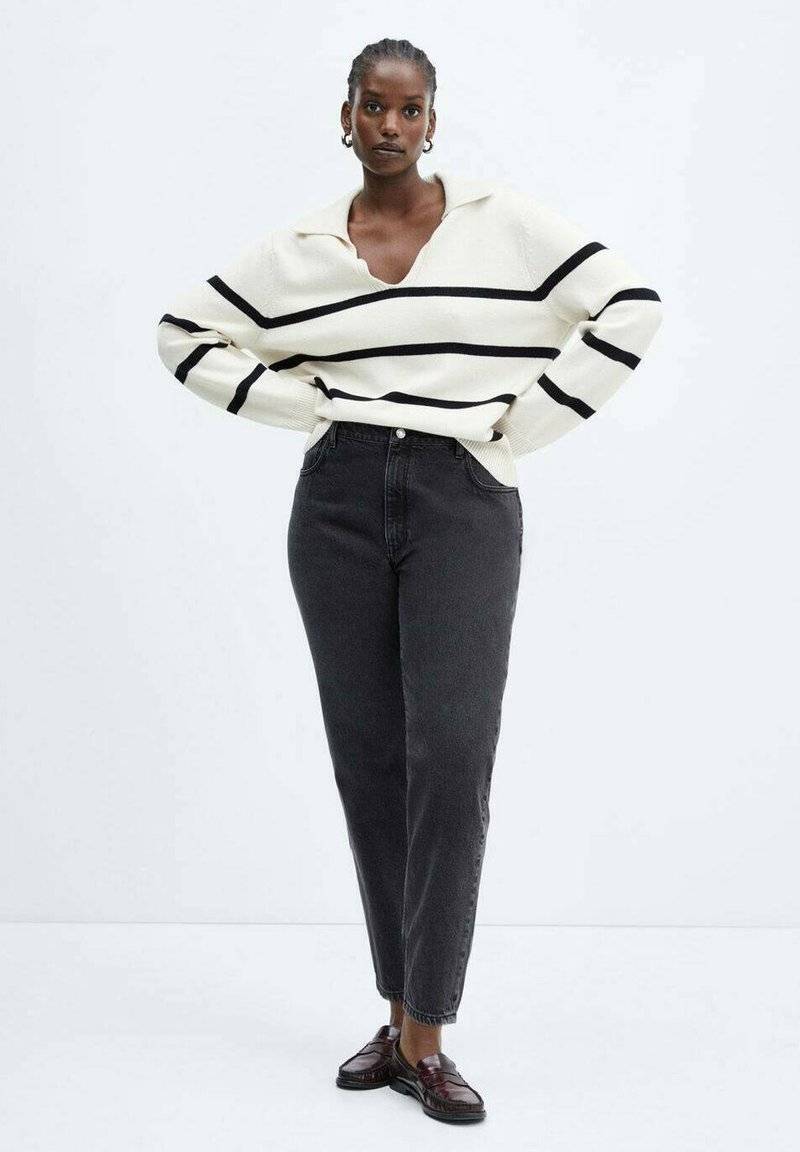Mango Mango Straight leg jeans - black denim Heißer Verkauf