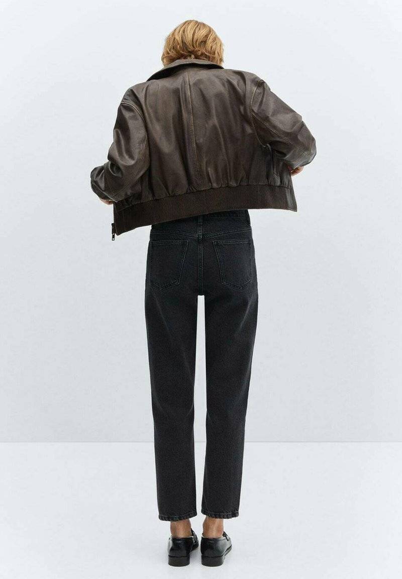 Mango Mango Straight leg jeans - black denim Heißer Verkauf