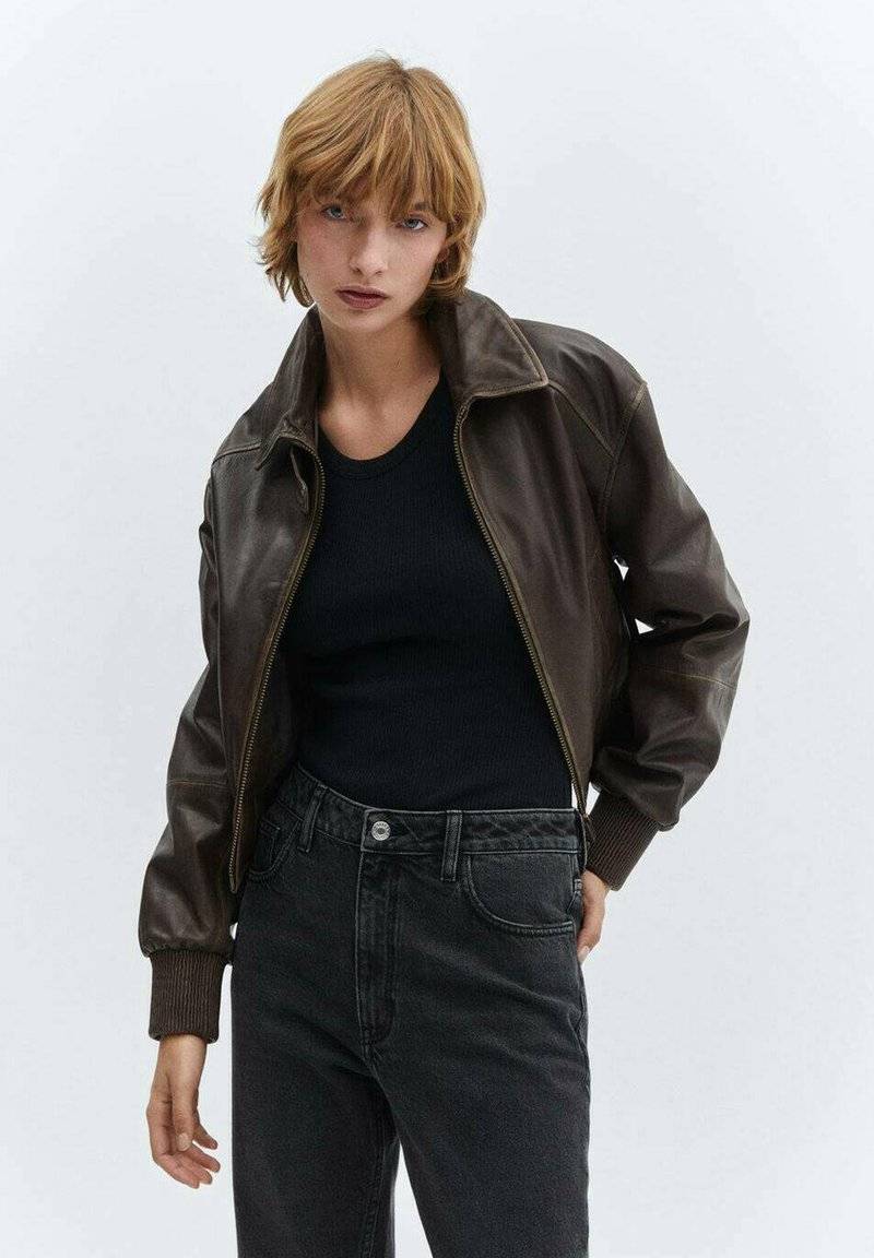 Mango Mango Straight leg jeans - black denim Heißer Verkauf