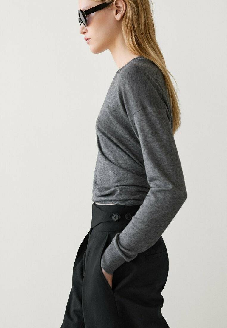 Massimo Dutti Massimo Dutti WIDE-LEG - Trousers - black Neueste Mode