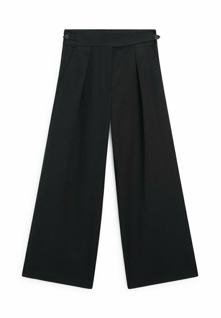 Massimo Dutti Massimo Dutti WIDE-LEG - Trousers - black Neueste Mode