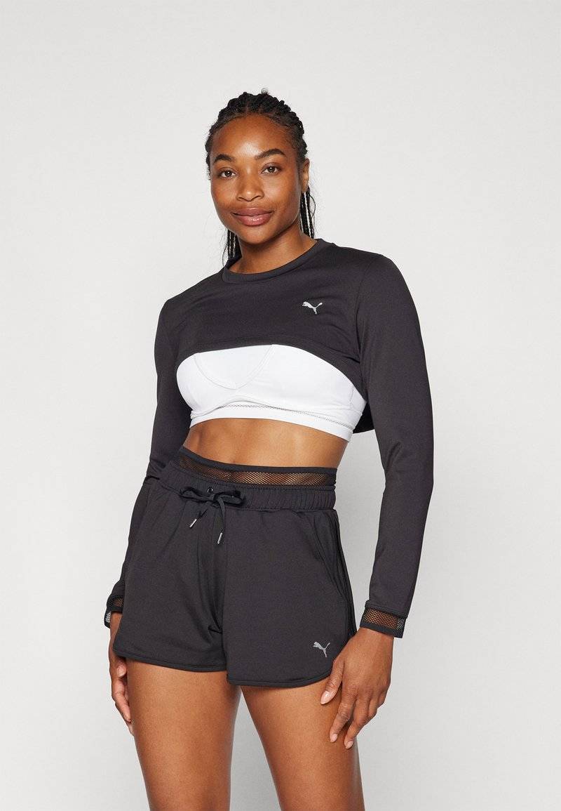 Puma Puma PAMELA REIF CROPPED - Long sleeved top - black 50% Rabatt mit kostenlosem Versand