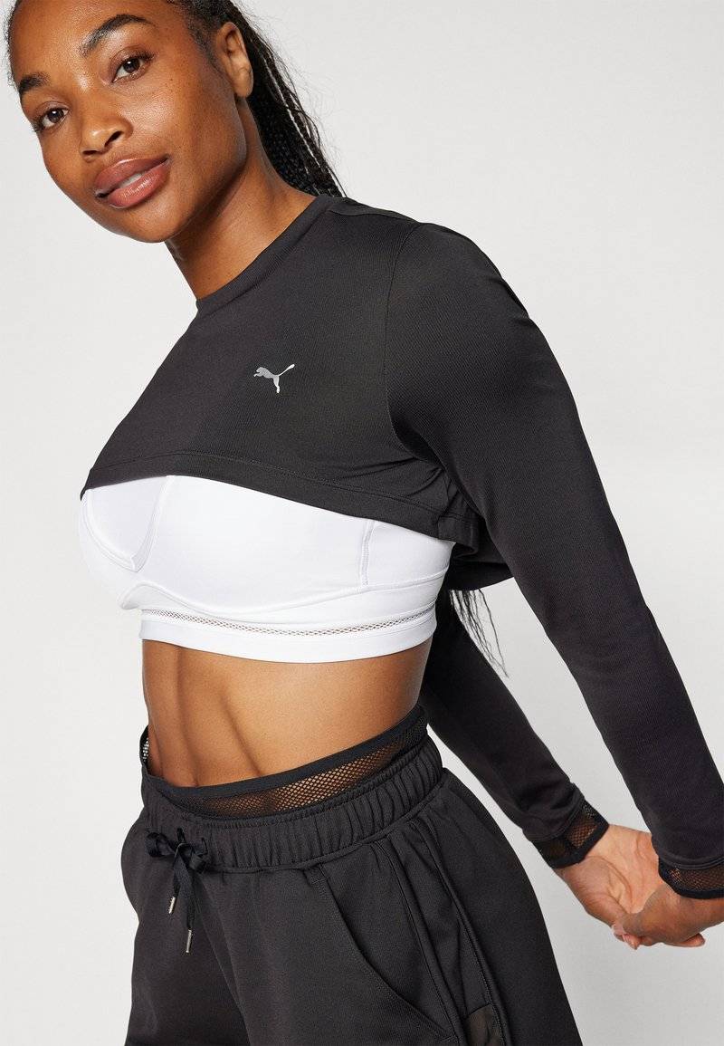 Puma Puma PAMELA REIF CROPPED - Long sleeved top - black 50% Rabatt mit kostenlosem Versand