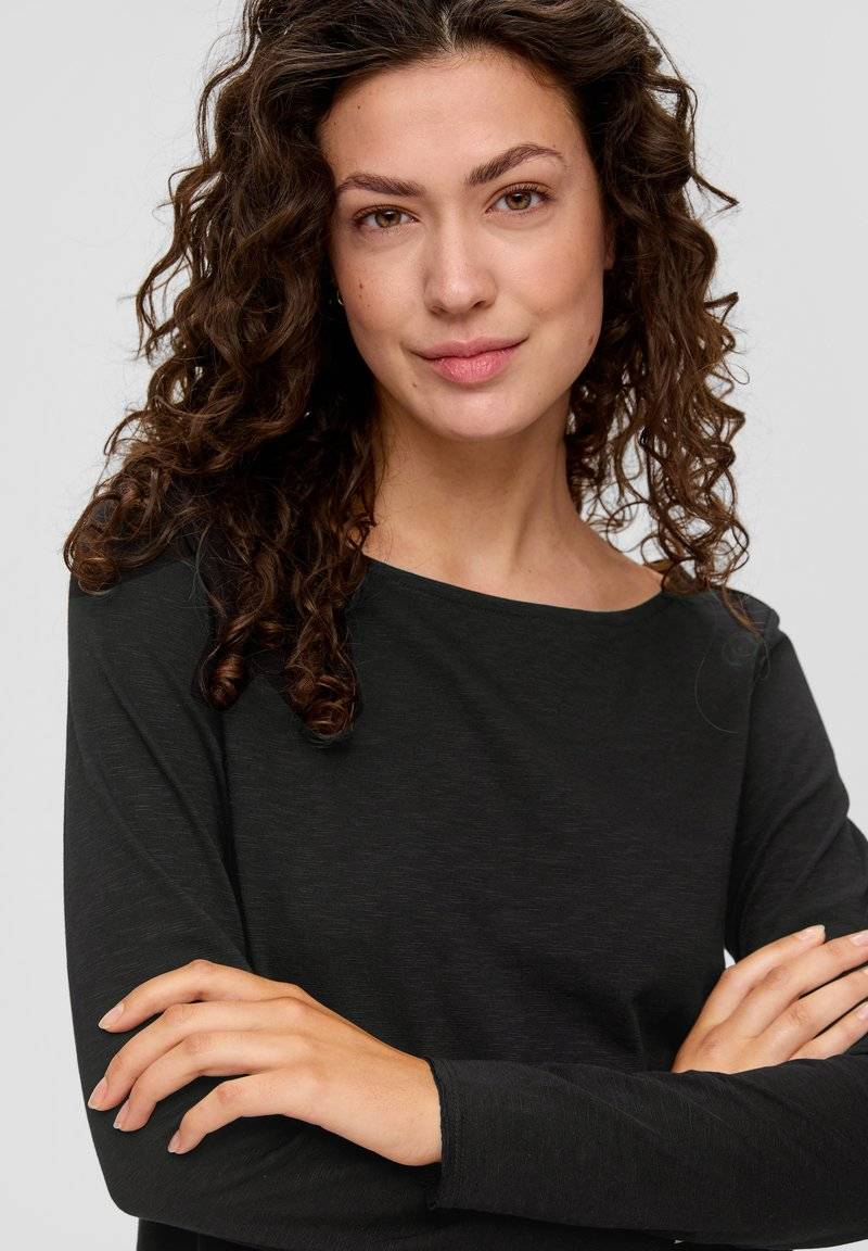 s.Oliver s.Oliver MIT U-BOOT-AUSSCHNITT - Long sleeved top - schwarz Fabrikpreis