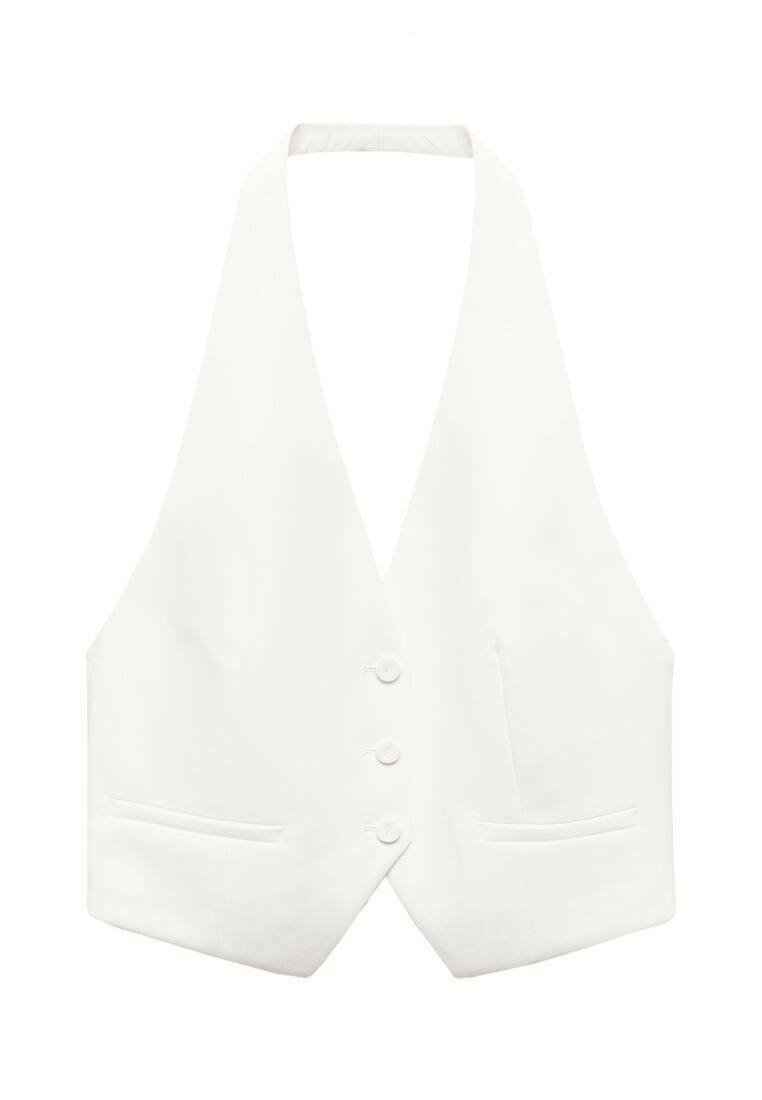 Mango Mango IGUANA - Waistcoat - white Rabatt