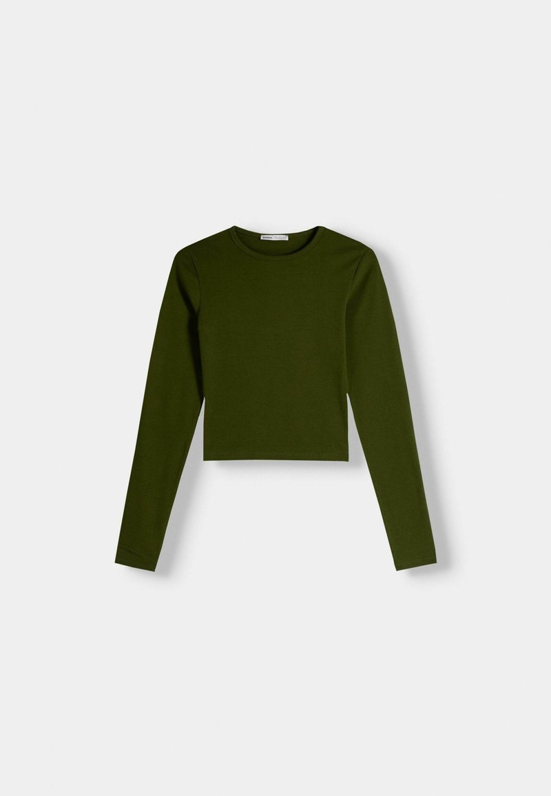 Bershka Bershka LONG SLEEVE - Long sleeved top - green Preisnachlass