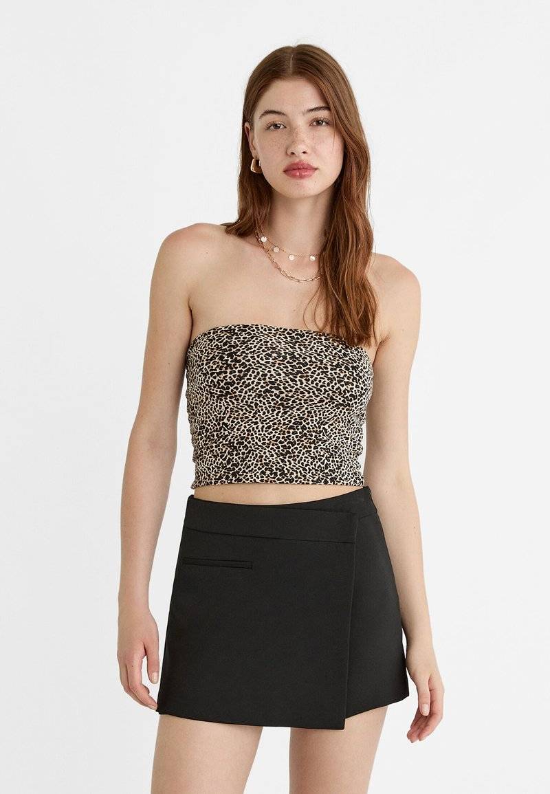 Stradivarius Stradivarius A-line skirt - black Jubiläumsangebot