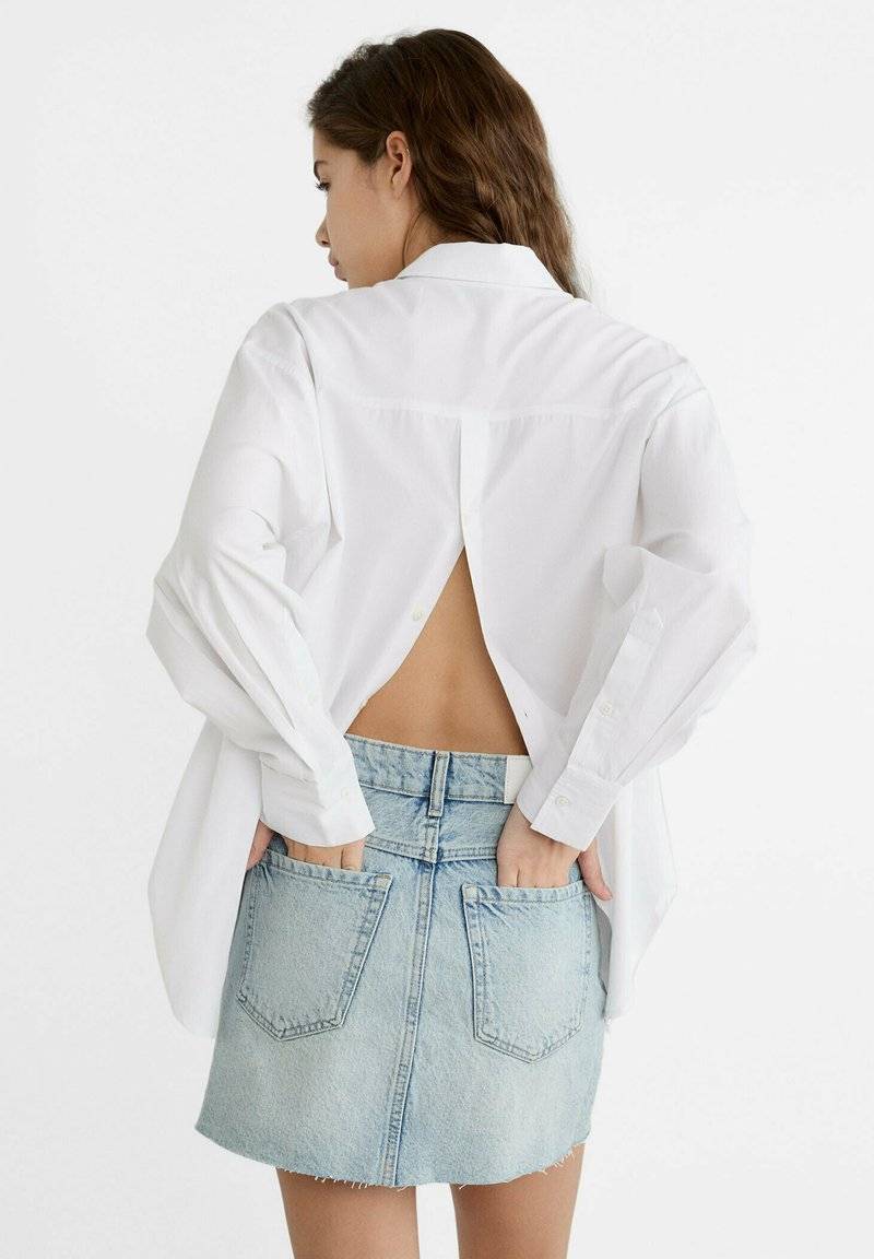 Stradivarius Stradivarius A-line skirt - light blue denim Speichern exportieren