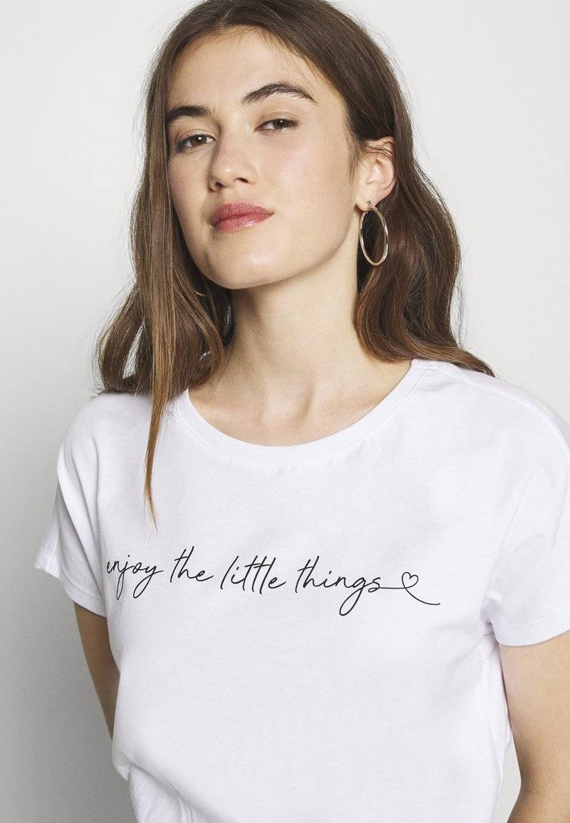 Even&Odd Even&Odd MANDALA ENJOY THE LITTLE THINGS TEE - Print T-shirt - white Rabatte dieses Monats