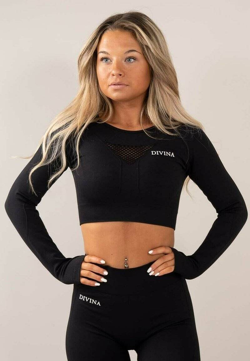Divina Divina FOUR - Long sleeved top - black Exklusivangebot
