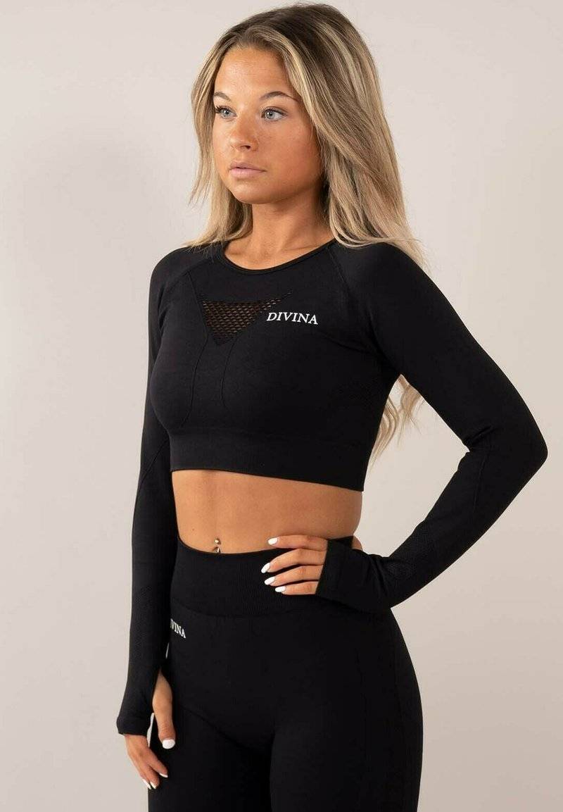 Divina Divina FOUR - Long sleeved top - black Exklusivangebot