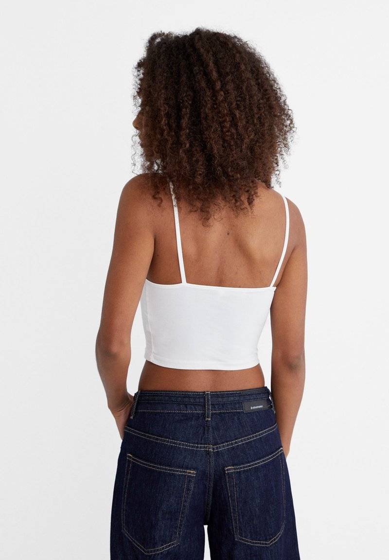Stradivarius Stradivarius 2-PACK OF STRAPPY CROP - Top - black Kostenloser Versand international