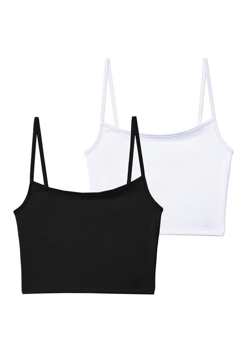 Stradivarius Stradivarius 2-PACK OF STRAPPY CROP - Top - black Kostenloser Versand international