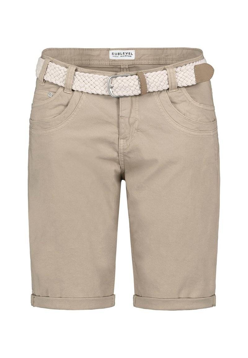 Sublevel Sublevel BERMUDA MIT GÜRTEL - Denim shorts - beige im Angebot