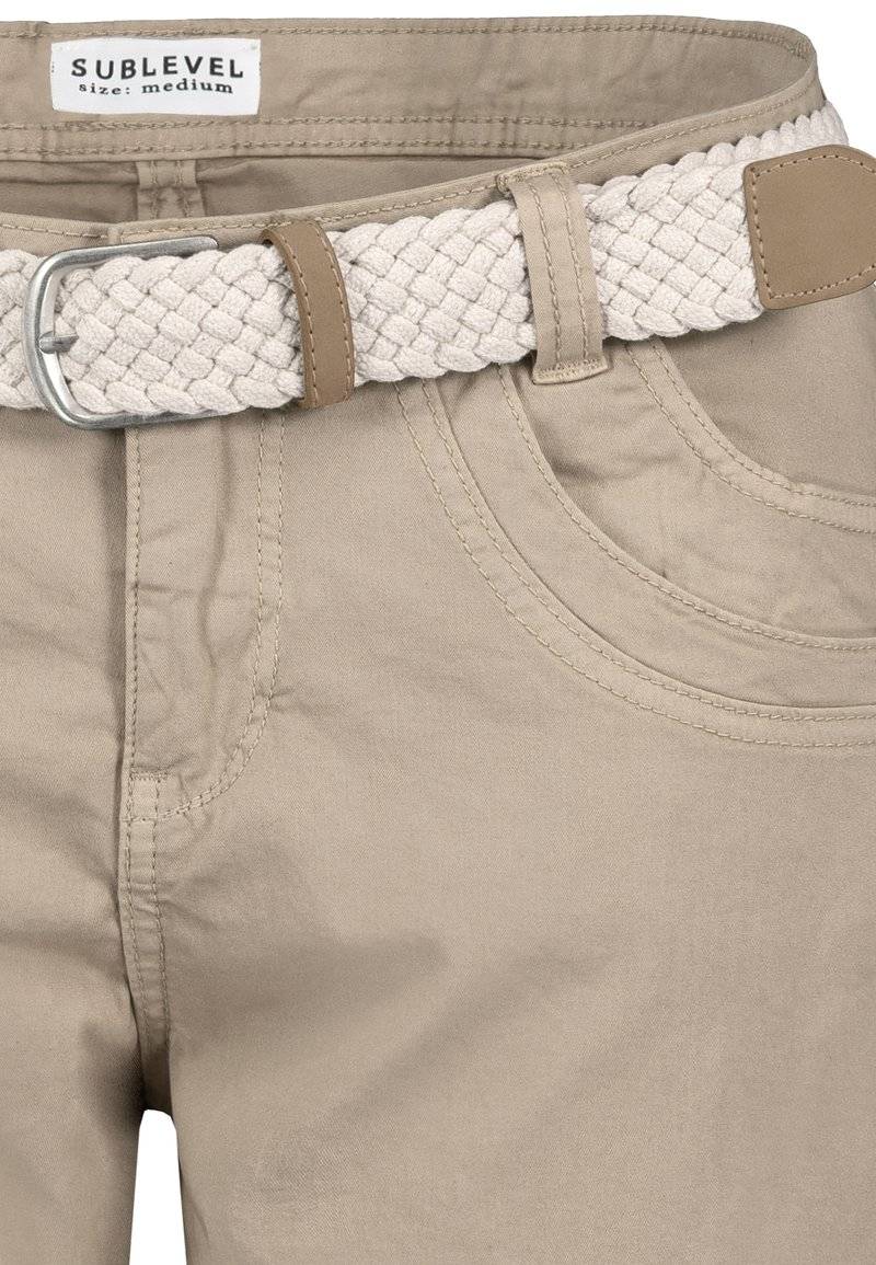 Sublevel Sublevel BERMUDA MIT GÜRTEL - Denim shorts - beige im Angebot