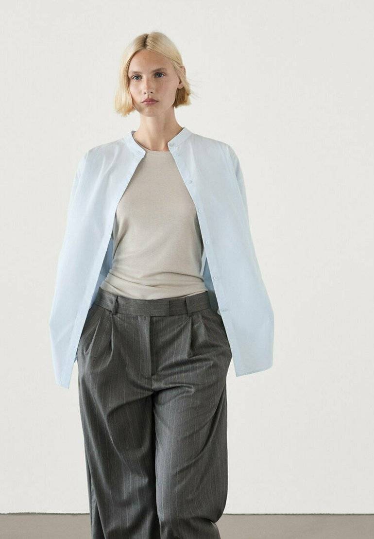 Massimo Dutti Massimo Dutti STRAIGHT-LEG STRIPE - Trousers - dark grey Fabrikpreis