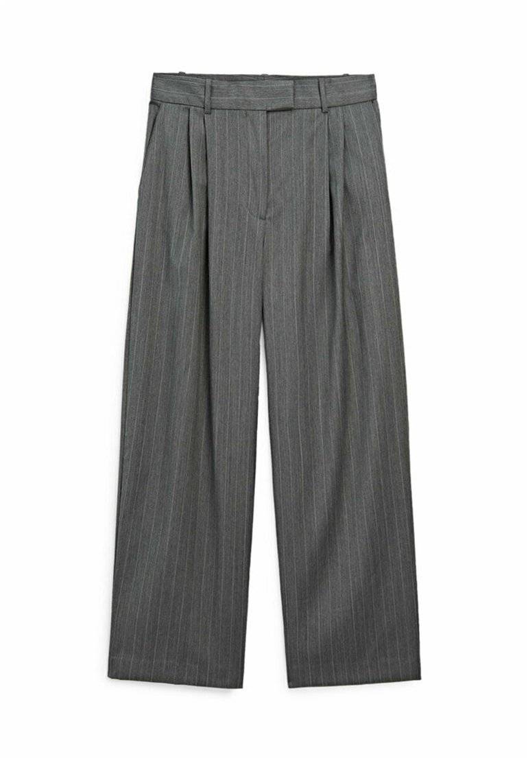 Massimo Dutti Massimo Dutti STRAIGHT-LEG STRIPE - Trousers - dark grey Fabrikpreis