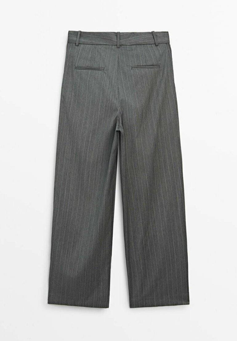 Massimo Dutti Massimo Dutti STRAIGHT-LEG STRIPE - Trousers - dark grey Fabrikpreis