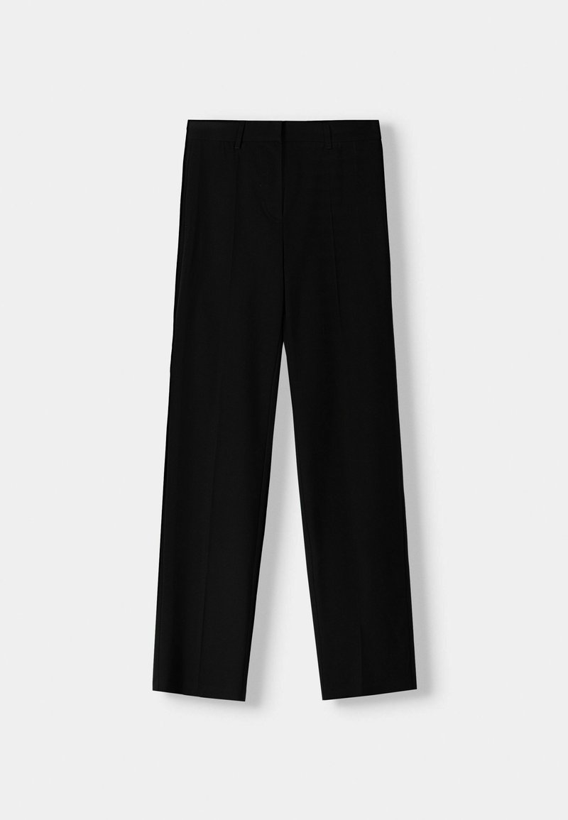 Bershka Bershka STRAIGHT-LEG TAILORED - Trousers - black denim Kostenloser Versand international