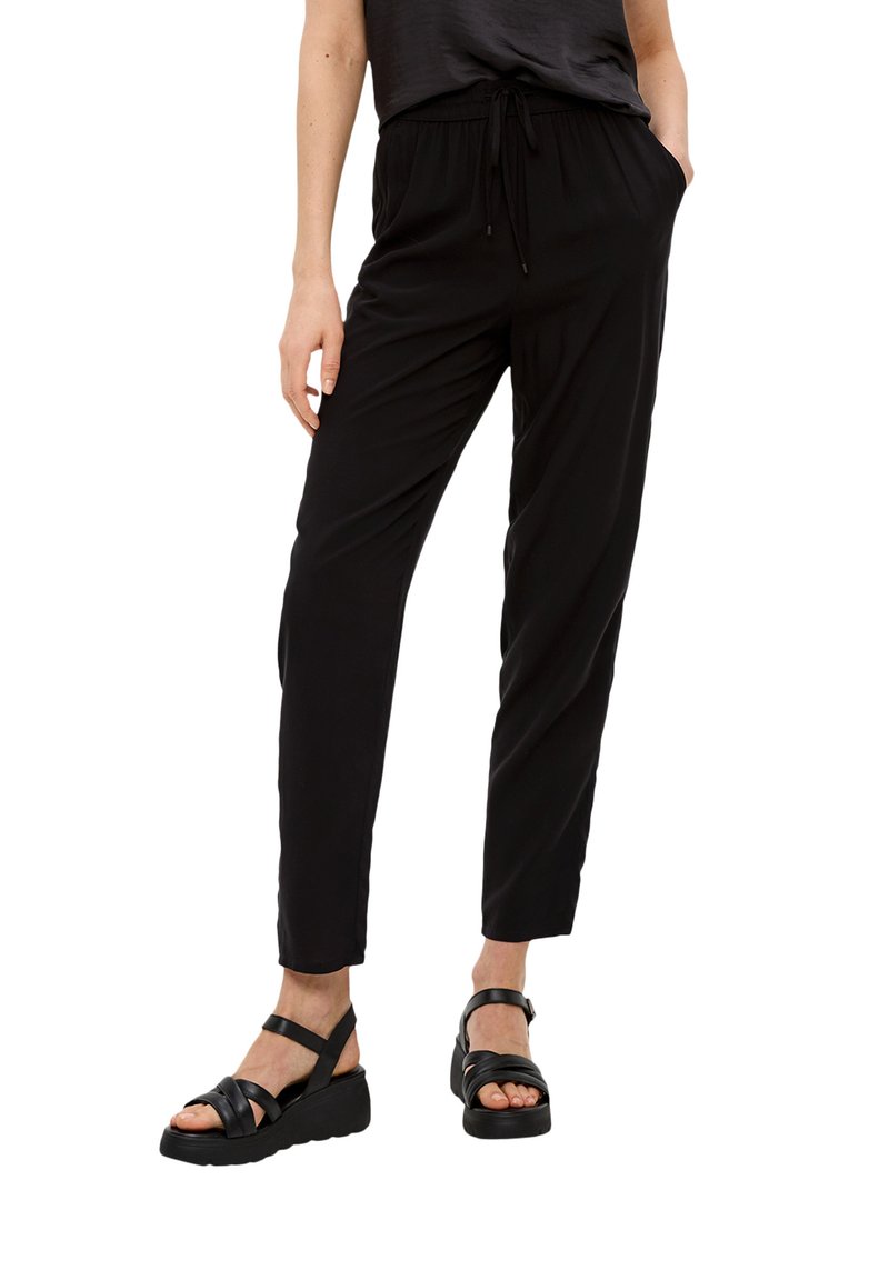 s.Oliver s.Oliver ANKLE-AUS REINER - Trousers - schwarz Hotsell