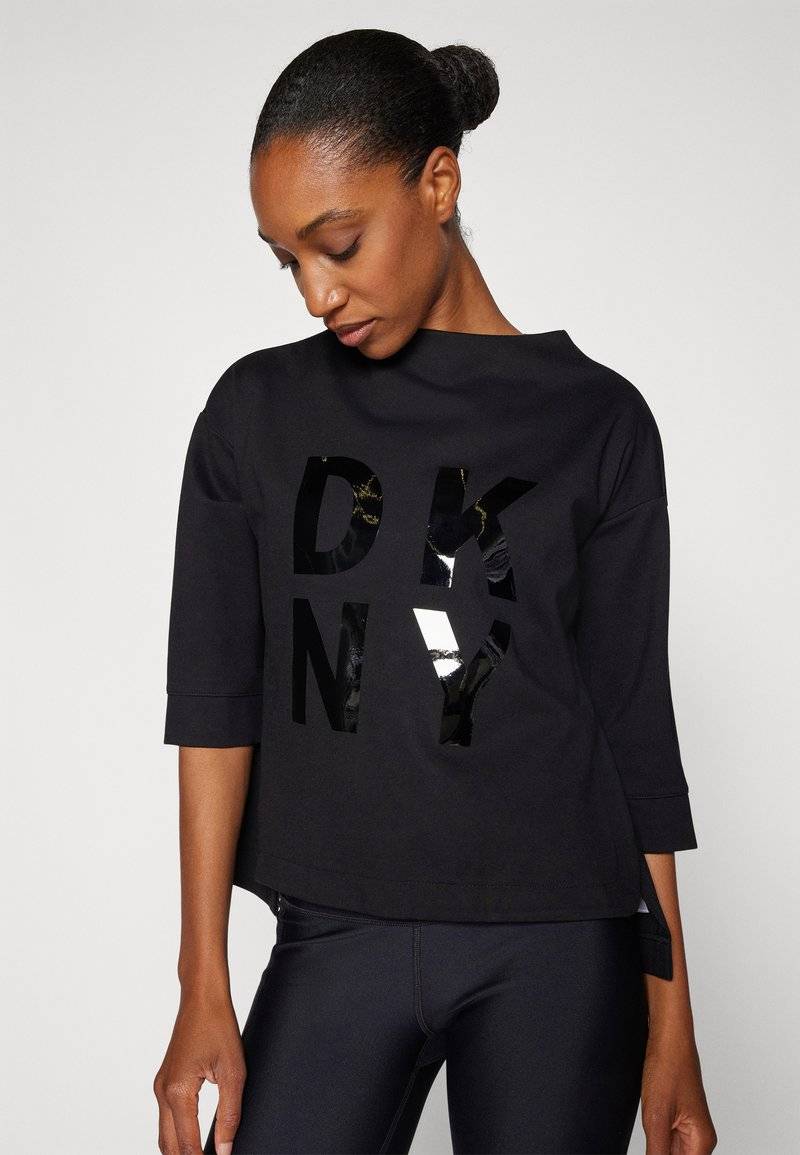 DKNY DKNY STACKED LOGO POPOVER - Long sleeved top - black Im Verkauf