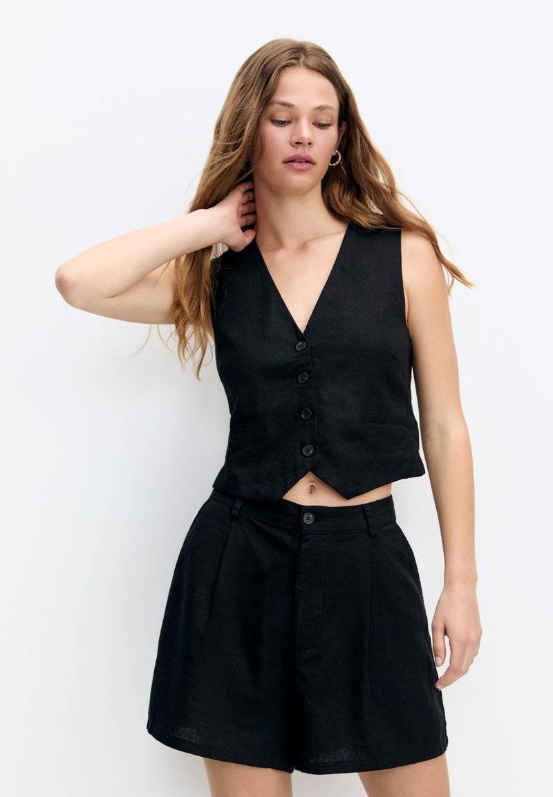 PULL&BEAR PULL&BEAR RUSTIC - BERMUDA - Shorts - black Sonderangebot