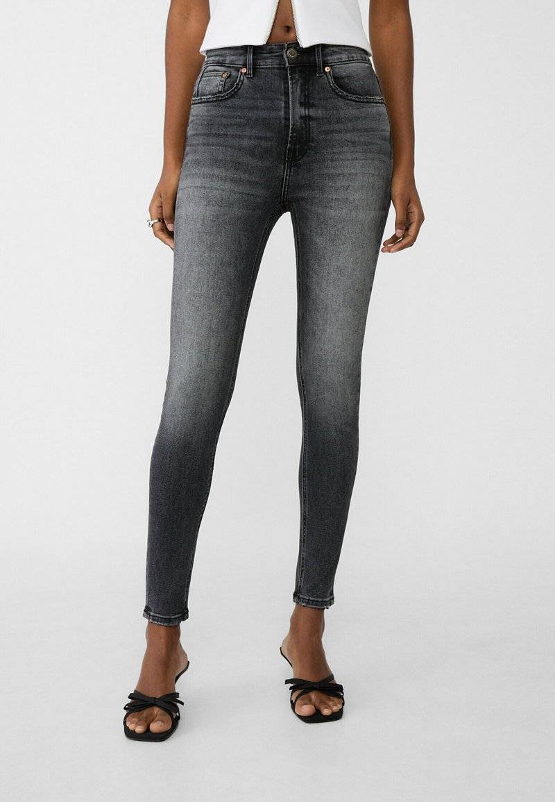 Stradivarius Stradivarius Jeans Skinny Fit - black denim Günstig kaufen