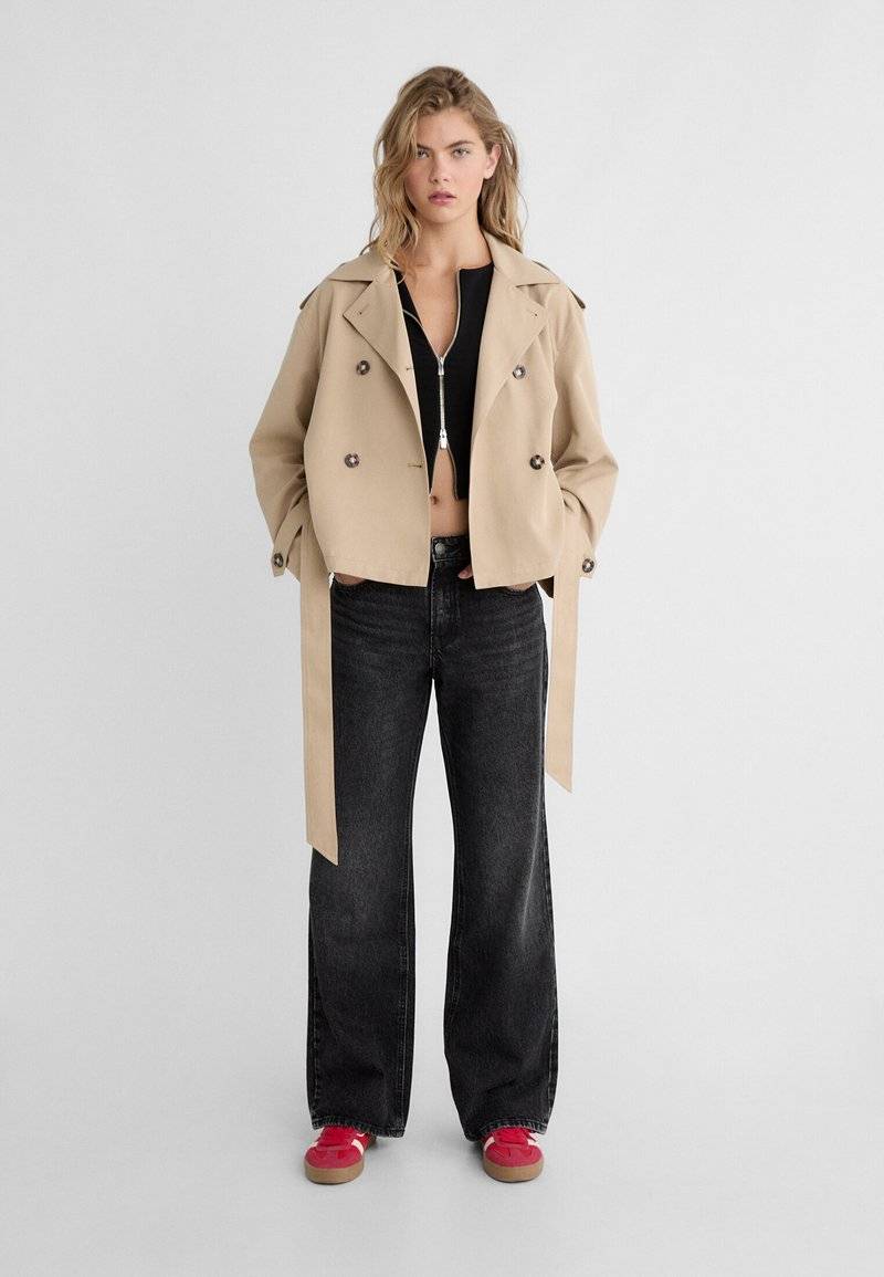 Stradivarius Stradivarius WITH BELT - Summer jacket - beige Black Friday