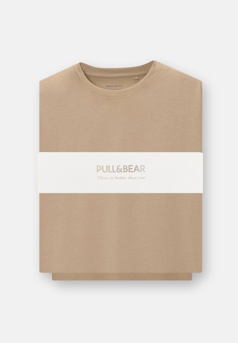 PULL&BEAR PULL&BEAR SET BERMUDA SHORTS AND T-SHIRT - Tracksuit bottoms - sand Jubiläumsangebot