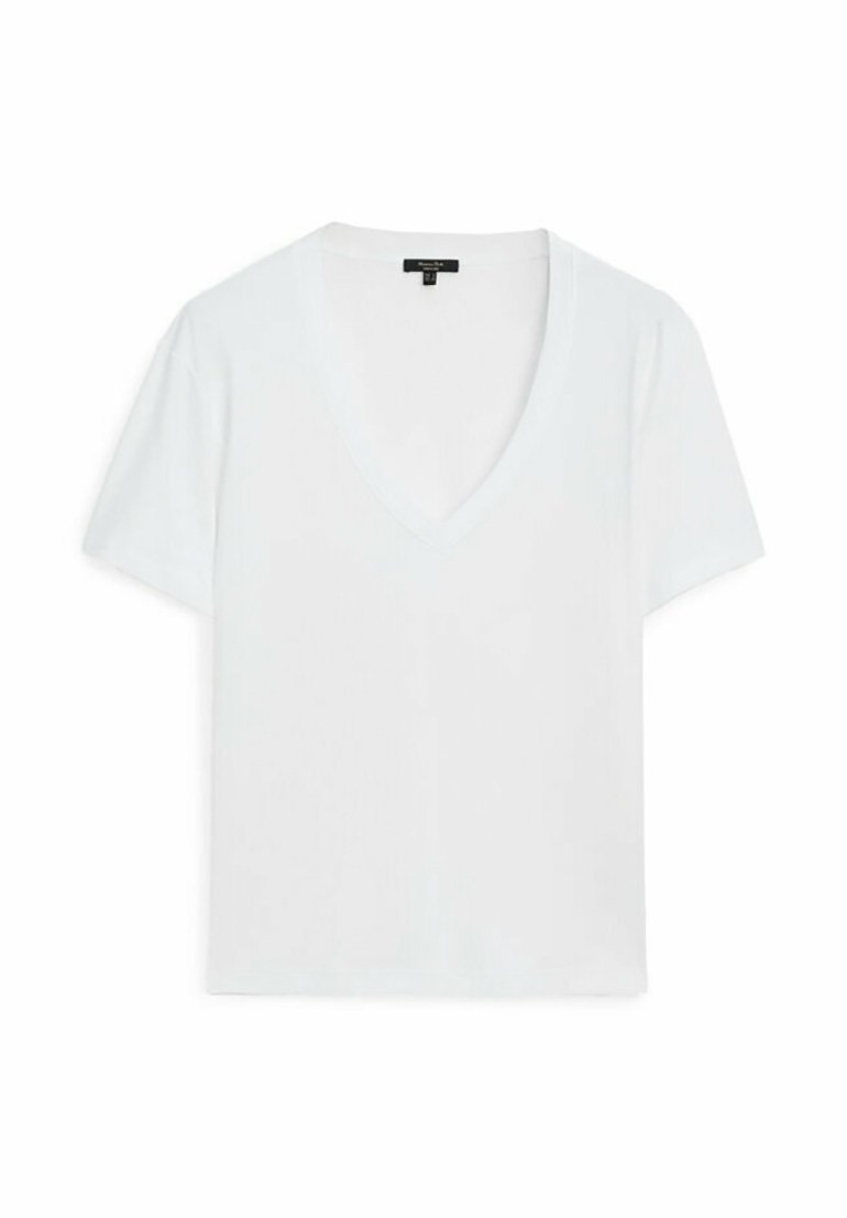Massimo Dutti Massimo Dutti V-NECK - Basic T-shirt - white Top Angebot