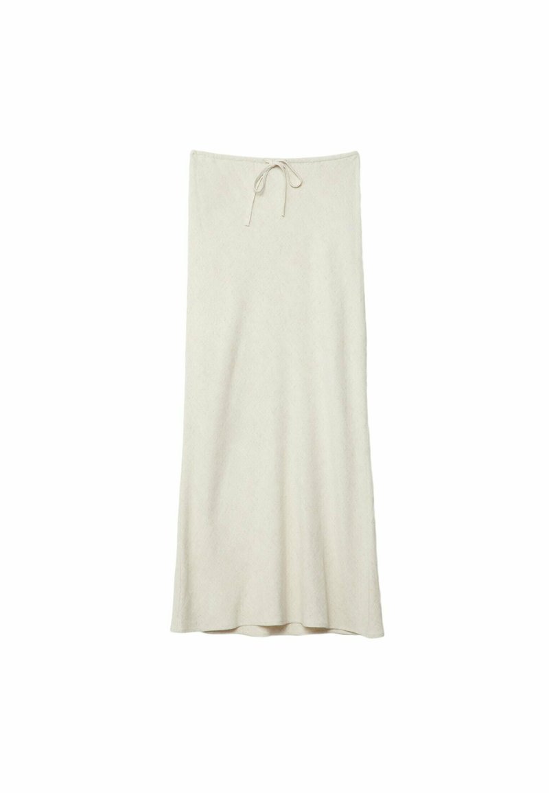 Stradivarius Stradivarius DRAWSTRING MIDI - Maxi skirt - stone Große Rabatte