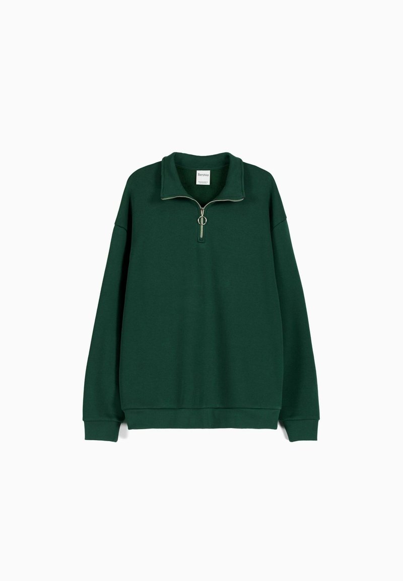 Bershka Bershka HIGH NECK - Sweatshirt - dark green Neuheiten