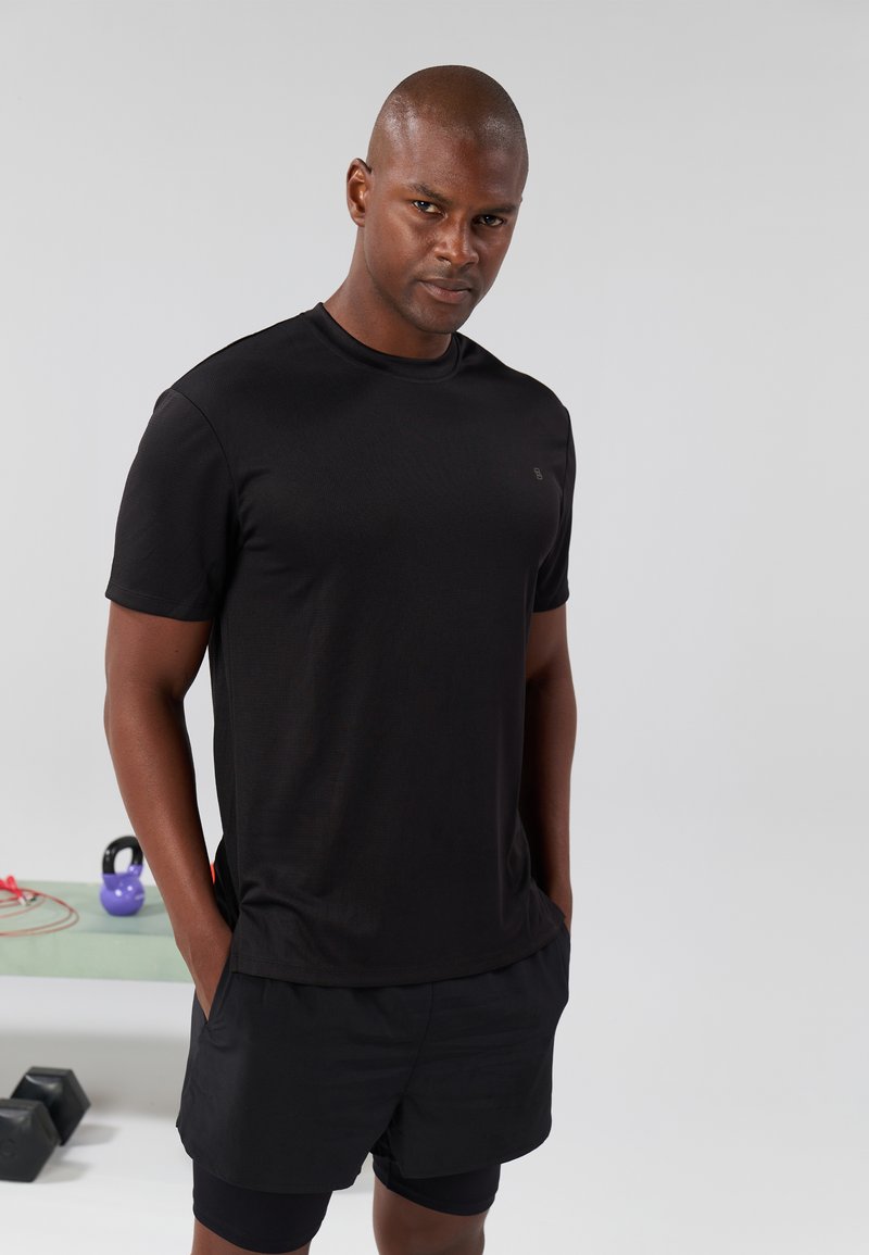 Pier One Sport Pier One Sport Basic T-shirt - black Lagerräumung