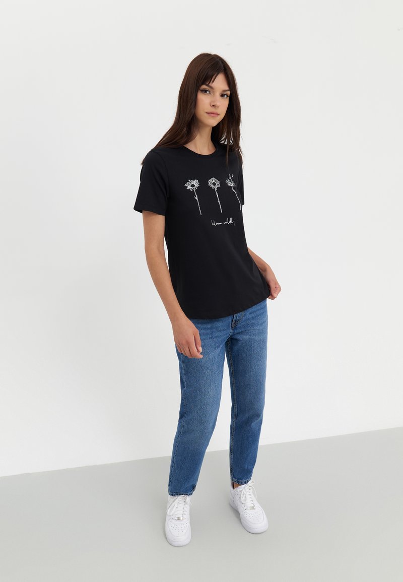 Even&Odd Even&Odd Print T-shirt - black Kauf eins, bekomm eins gratis