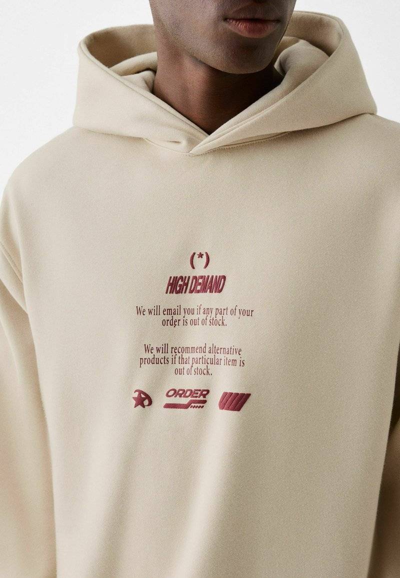Bershka Bershka PRINTED - HOODIE - Hoodie - beige Tiefpreis
