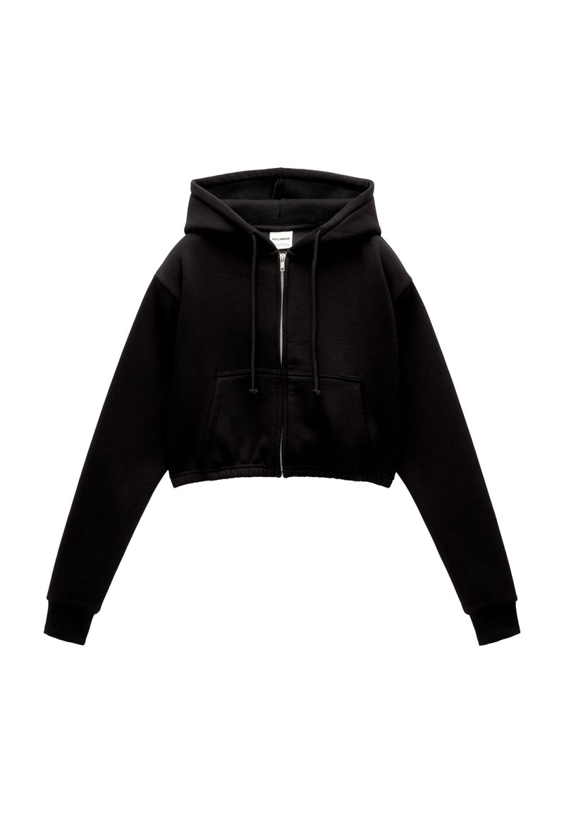 PULL&BEAR PULL&BEAR CROPPED - Zip-up sweatshirt - black Super Sparpreis