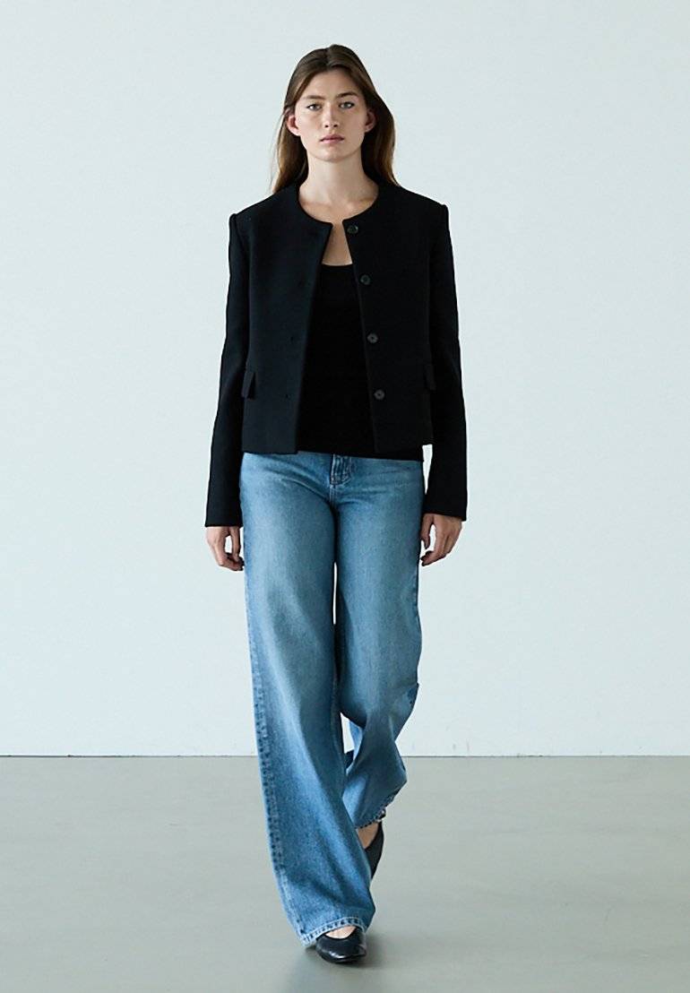 Massimo Dutti Massimo Dutti WITH CREW NECK - Blazer - black Bis zu 50% Rabatt