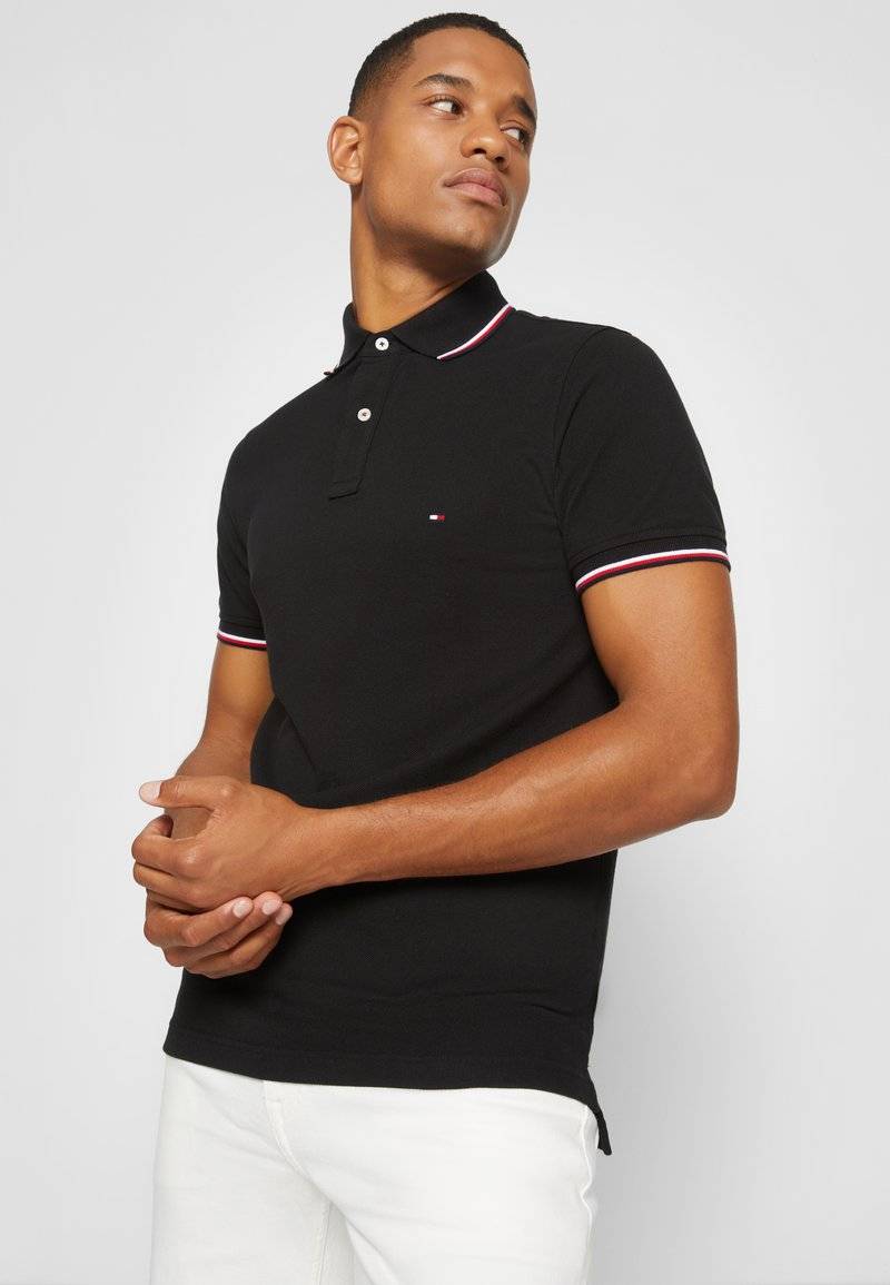 Tommy Hilfiger Tommy Hilfiger TIPPED SLIM - Polo shirt - black Bis zu 55% Rabatt