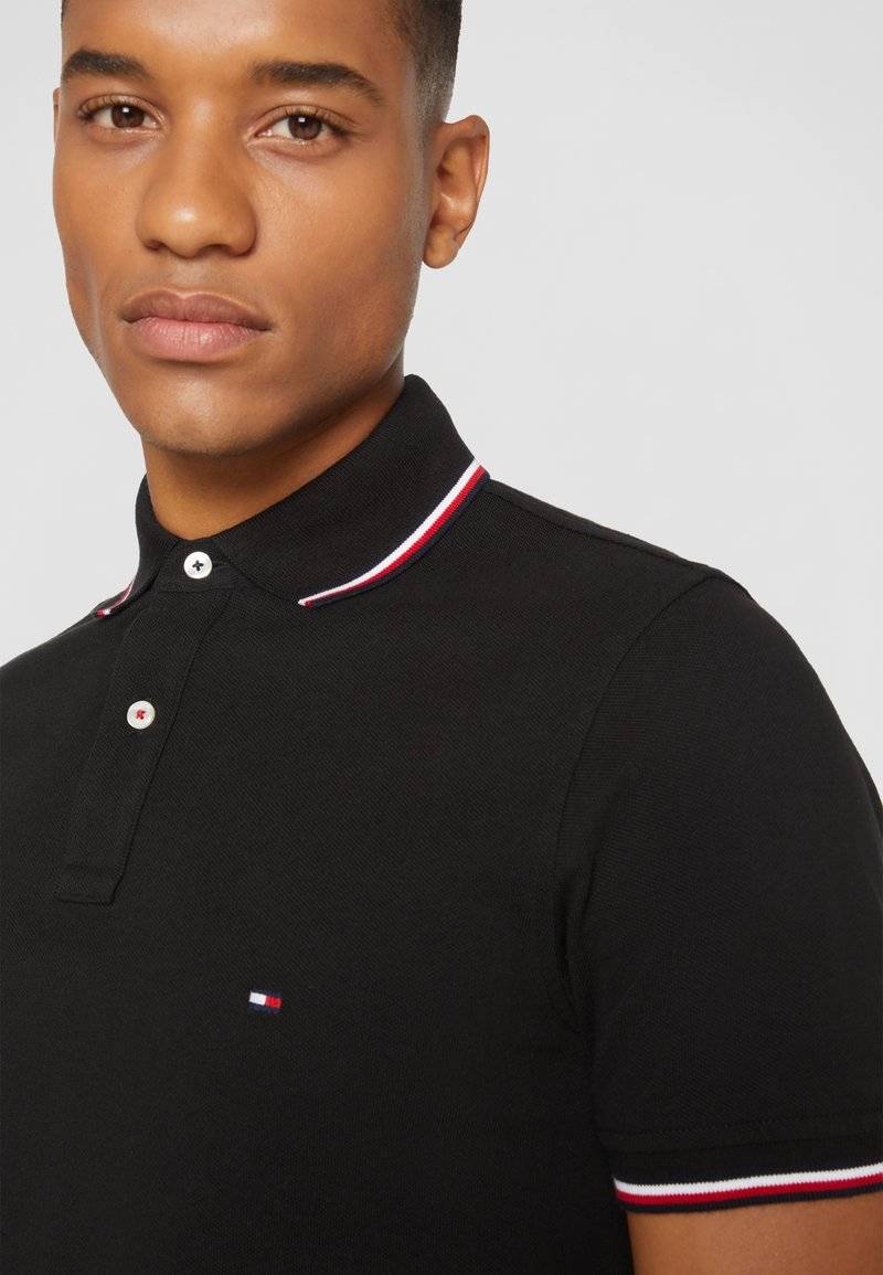 Tommy Hilfiger Tommy Hilfiger TIPPED SLIM - Polo shirt - black Bis zu 55% Rabatt
