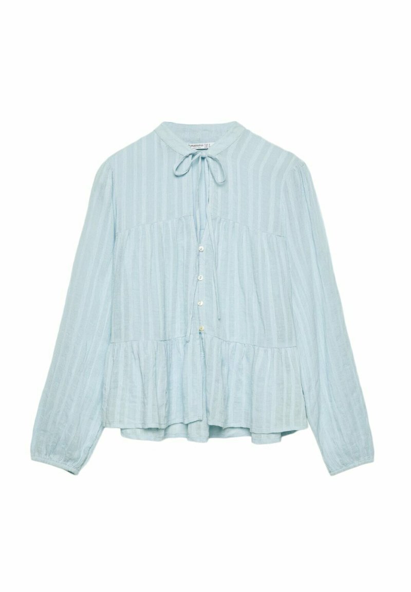 Stradivarius Stradivarius FLOWING BOHO - Blouse - light blue Clearance-Verkauf